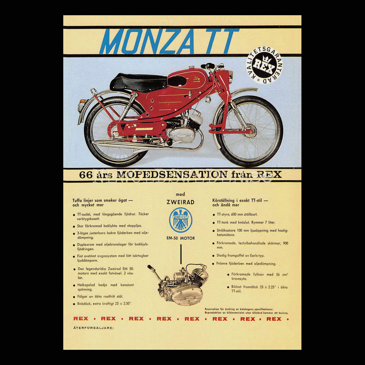 MONZA TT 1966 REX Zweirad motor EM-50 - Vykort A5