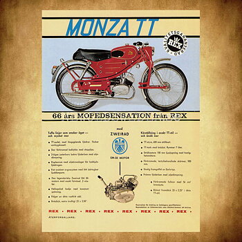 MONZA TT 1966 REX Zweirad motor EM-50 - Vykort A5