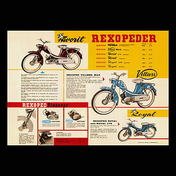 REXOPEDER Forward, Villiers MAX, Favorit LYX, Royal LYX - Vykort A5