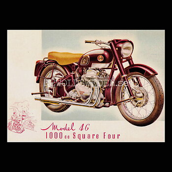 ARIEL Model 4G 1000cc Square Four - Vykort A5