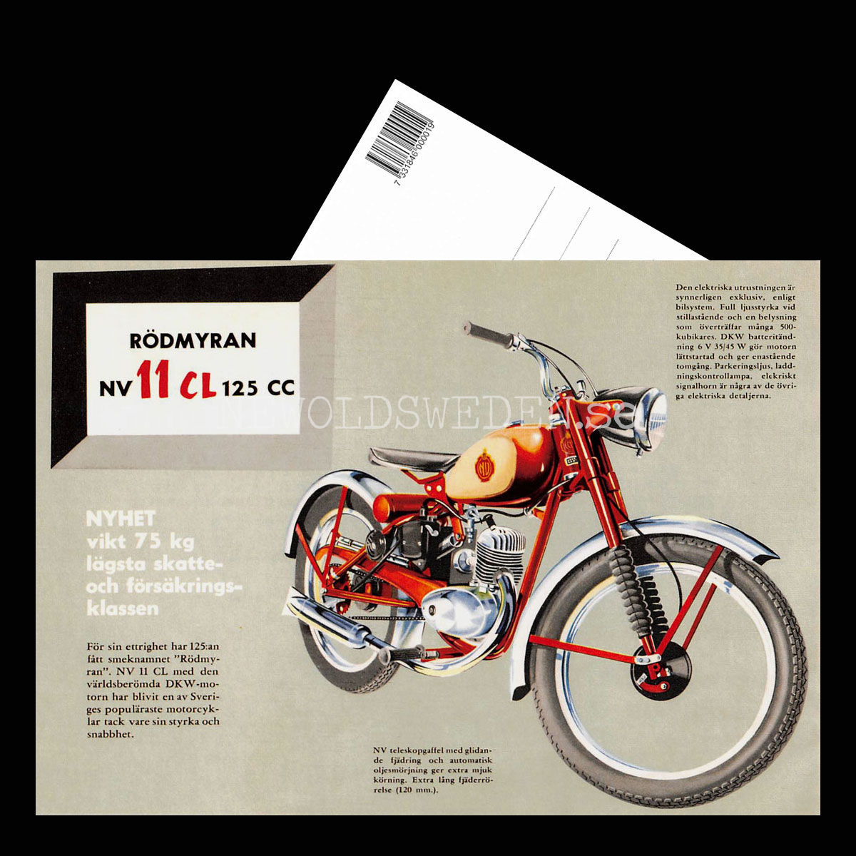 NV 11 CL RÖDMYRAN 125 cc - Vykort A5 - 3