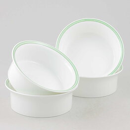 Pia Rönndahl (Primavera 1985) Four Cylinder Bowls with Green Border 13 cm