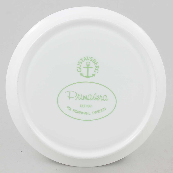 Pia Rönndahl (Primavera 1985) Four Cylinder Bowls with Green Border 13 cm