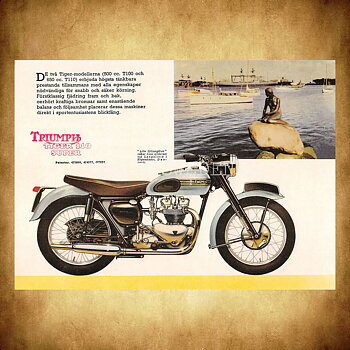 TRIUMPH TIGER 110 SUPER- T100 500 cc & T110 650 cc - Vykort A5