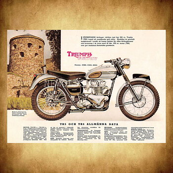 TRIUMPH TROPHY TR5 500 cc & TR6 650 cc - Vykort A5