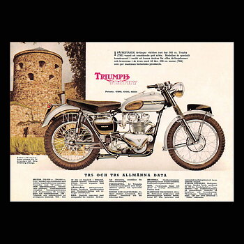TRIUMPH TROPHY TR5 500 cc & TR6 650 cc - Vykort A5