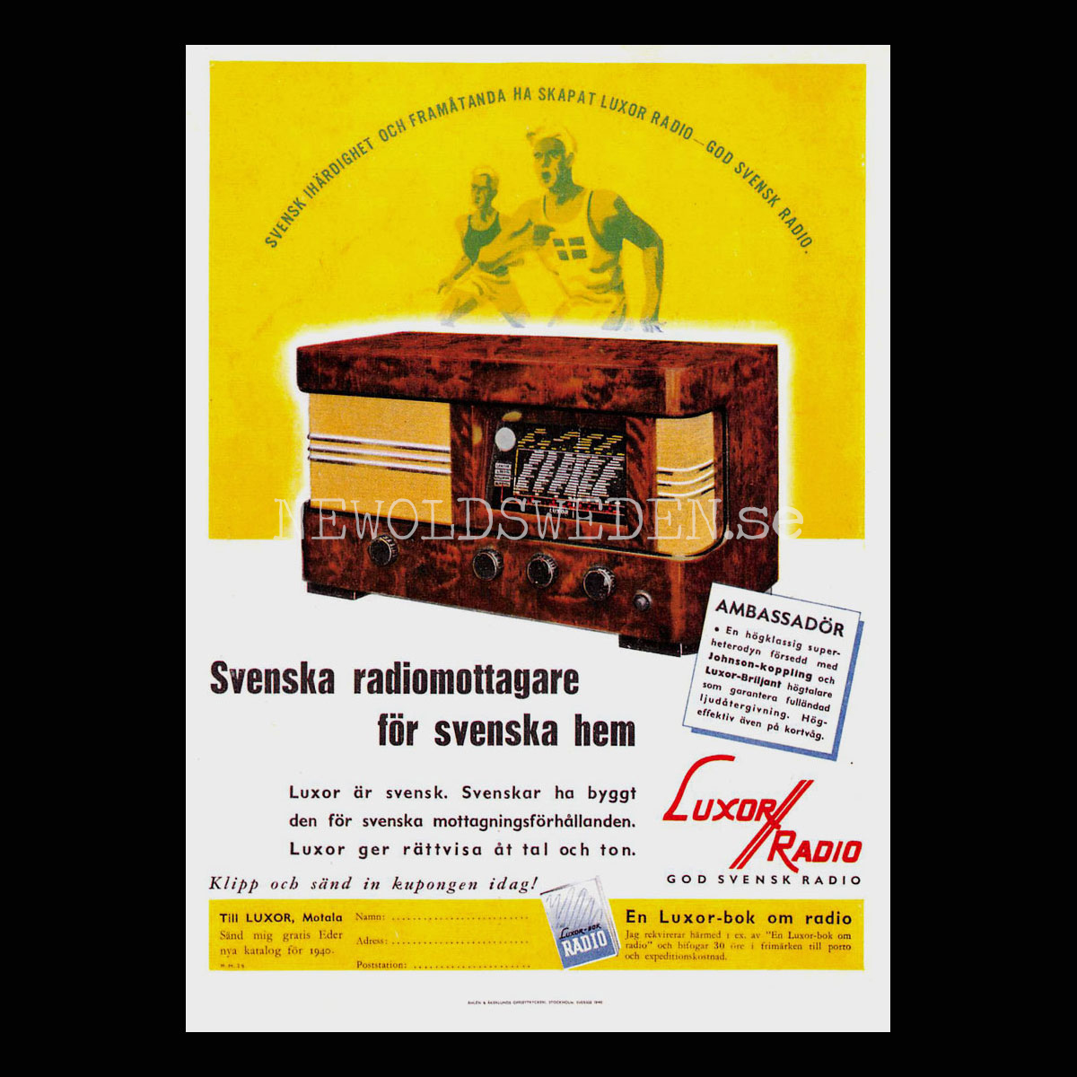 LUXOR AMBASSADÖR 1940 - MOTALA STOCKHOLM GÖTEBORG MALMÖ - Vykort A5