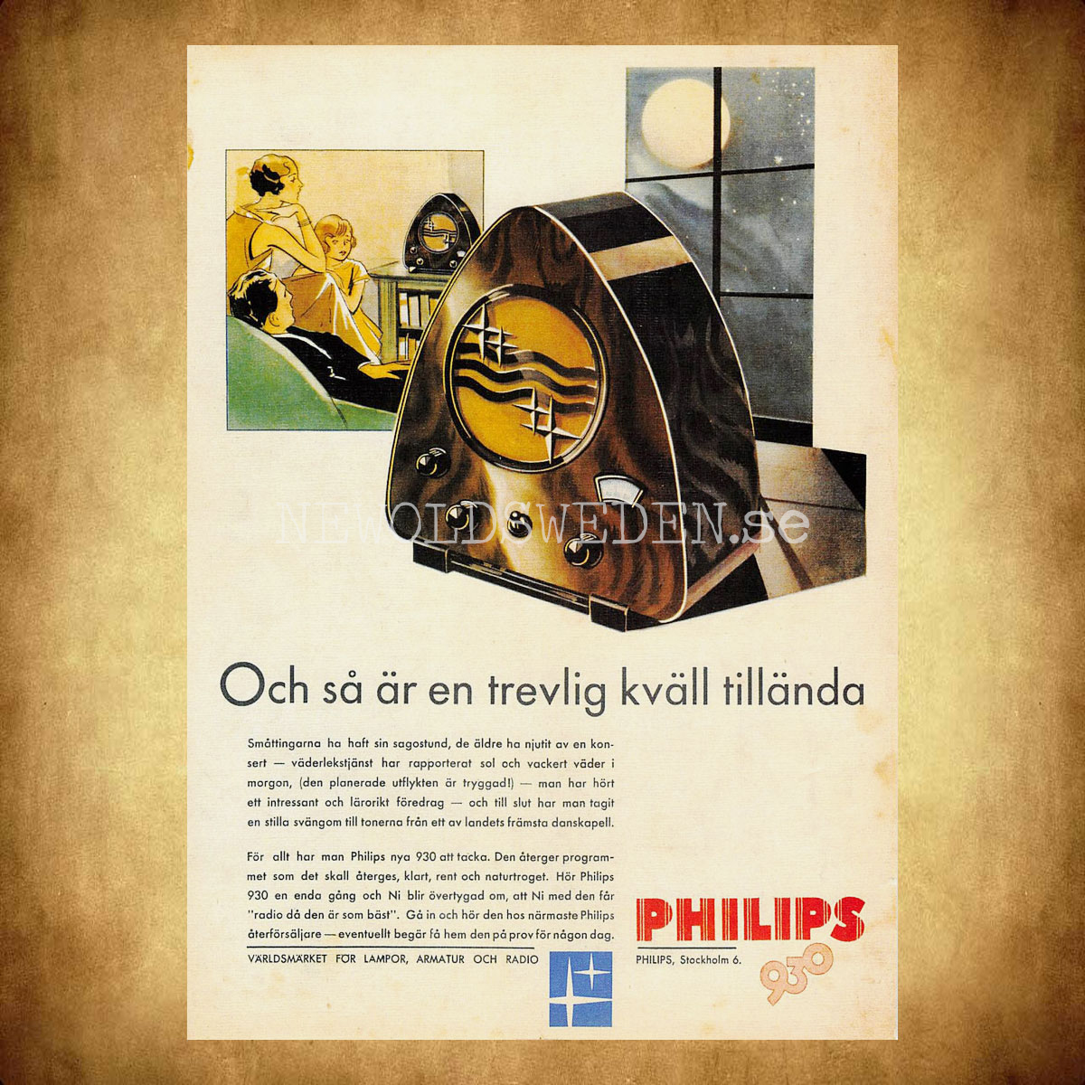 PHILIPS 930 1930-talet - Stockholm - Vykort A5 - 2