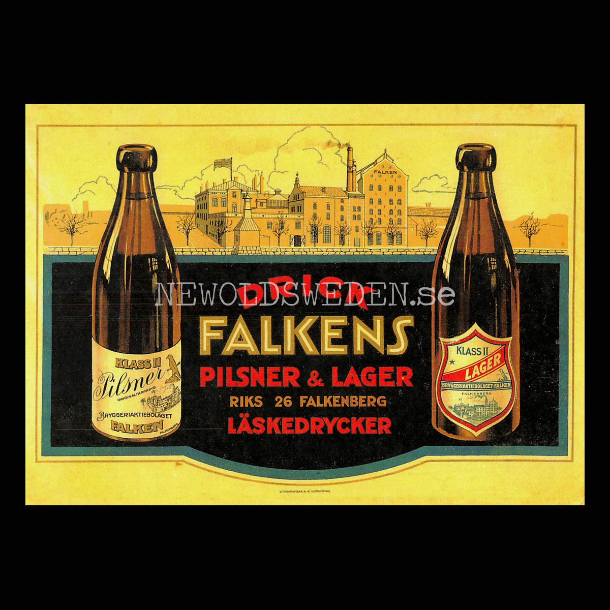 FALKENS PILSNER & LAGER LÄSKEDRYCKER Falkenberg - Vykort A5