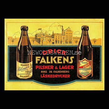 FALKENS PILSNER & LAGER LÄSKEDRYCKER Falkenberg - Vykort A5