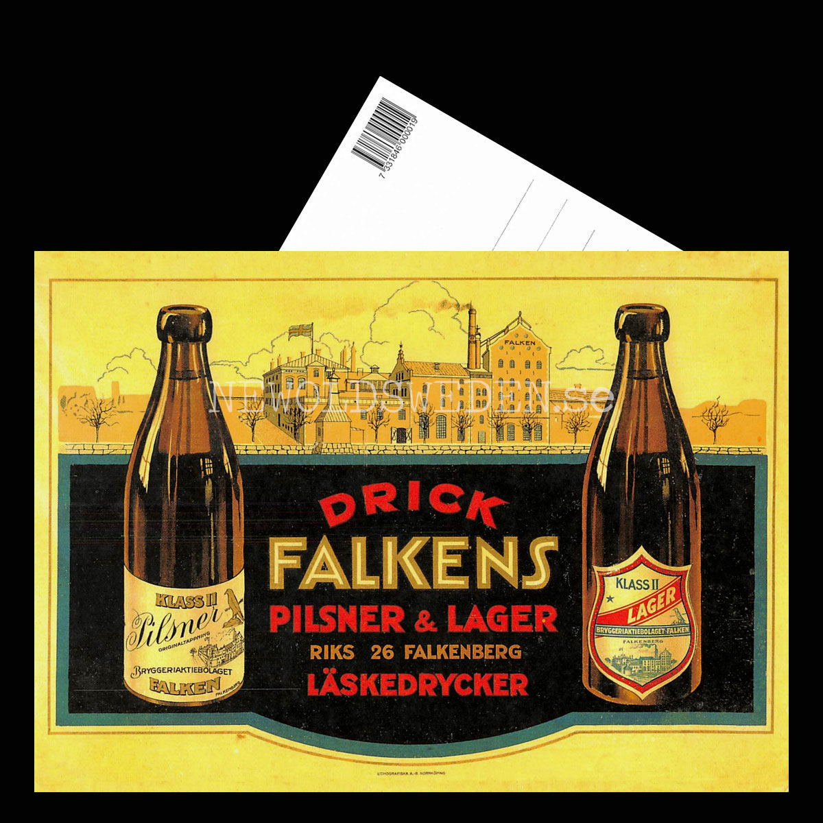FALKENS PILSNER & LAGER LÄSKEDRYCKER Falkenberg - Vykort A5 - 3