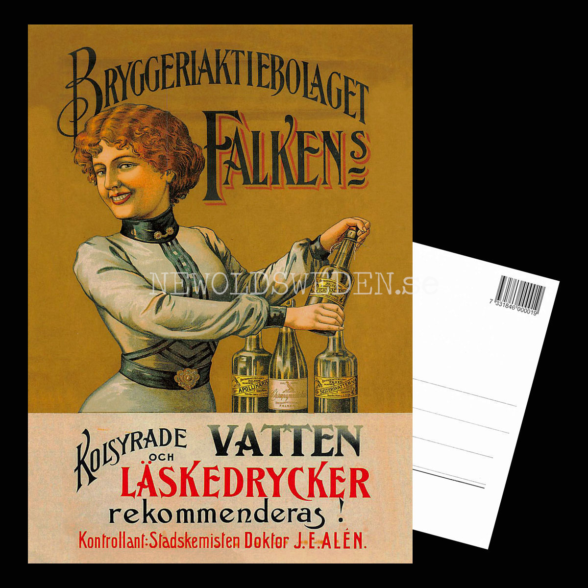 FALKENS KOLSYRADE VATTEN OCH LÄSKEDRYCKER FALKEN Falkenberg - Vykort A5 - 3