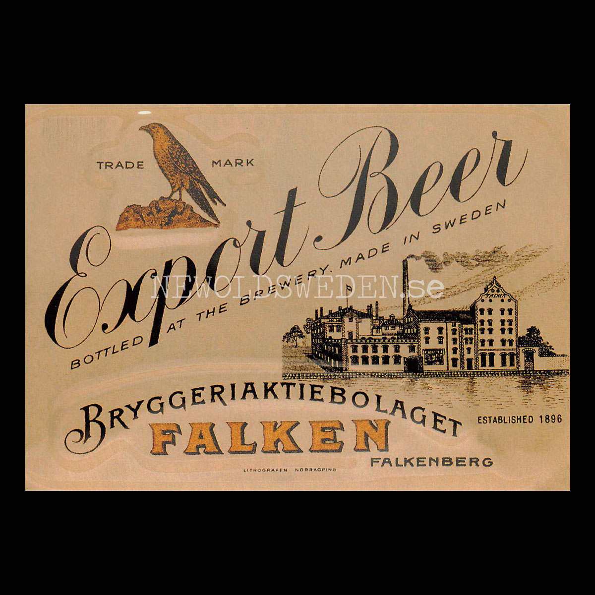 FALKEN - Export Beer BRYGGERIAKTIEBOLAGET FALKEN FALKENBERG - Vykort A5