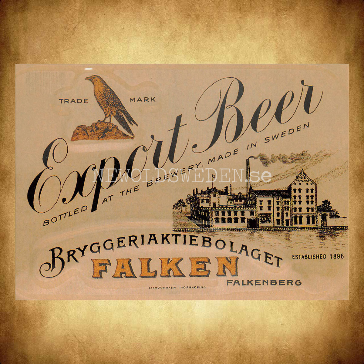 FALKEN - Export Beer BRYGGERIAKTIEBOLAGET FALKEN FALKENBERG - Vykort A5 - 2