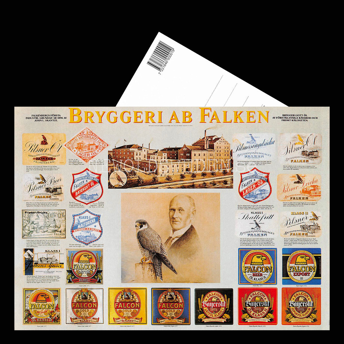 FALKEN BRYGGERI AB FALKEN 1896 FALKENBERG - Vykort A5 - 3