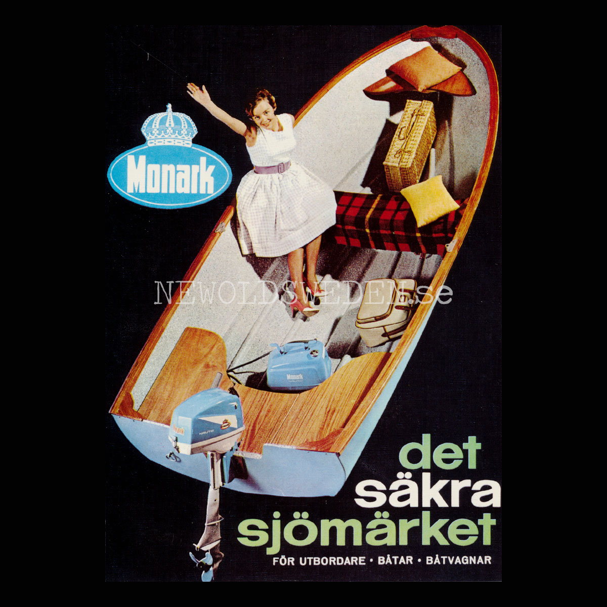 MONARK UTOMBORDARE BÅTAR BÅTVAGNAR VARBERG - Vykort A5