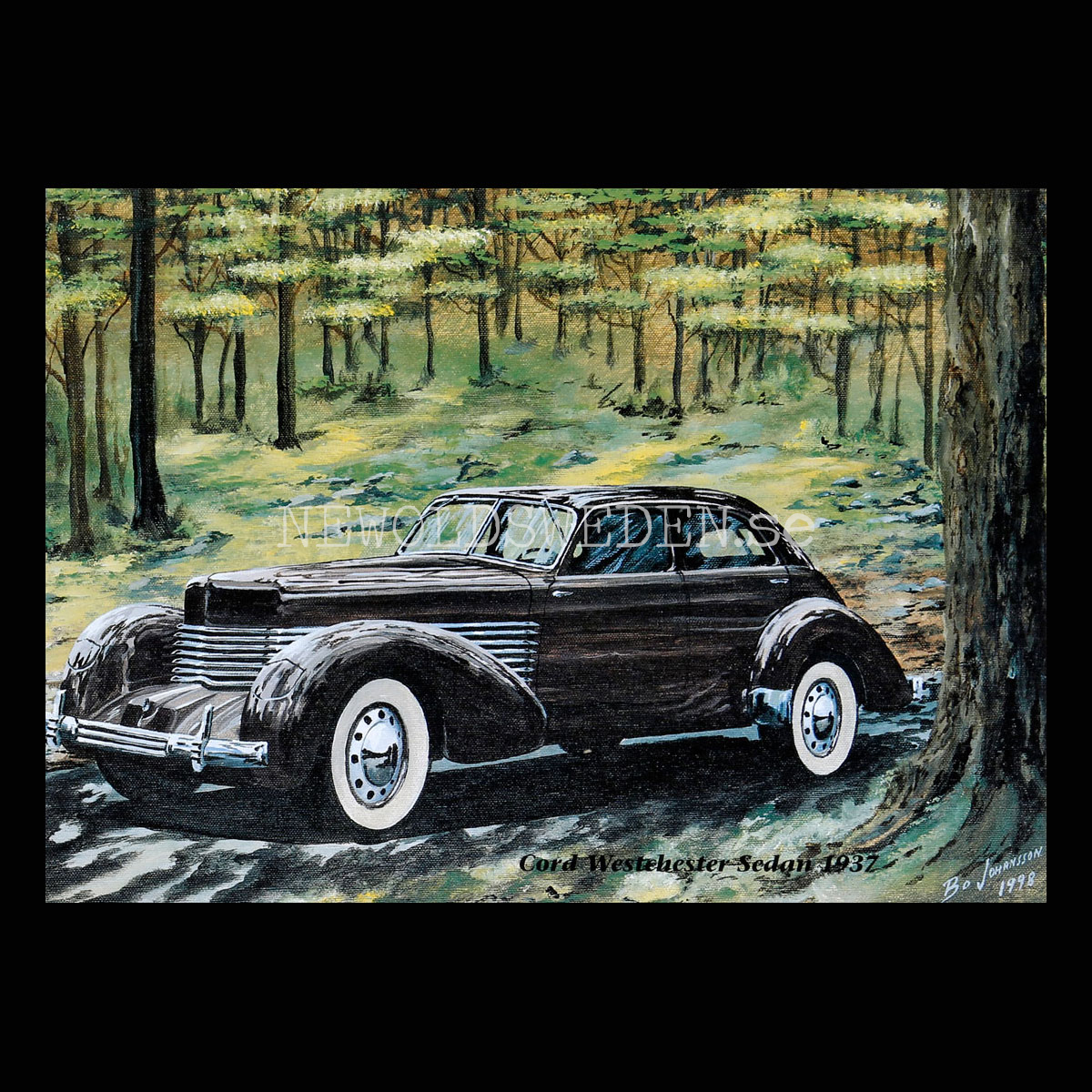 Cord Westchester Sedan 1937 - Vykort A5