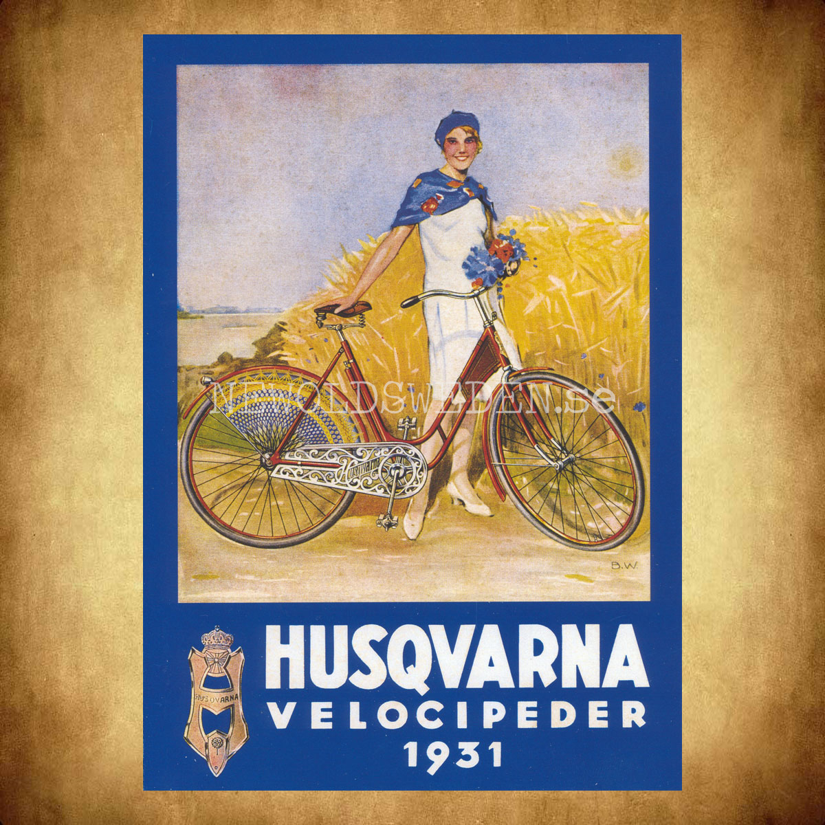 HUSQVARNA VELOCIPEDER 1931 - Vykort A5 - 2