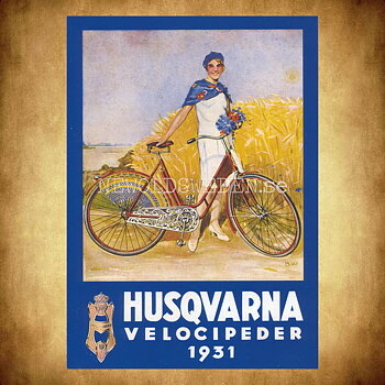 HUSQVARNA VELOCIPEDER 1931 - Vykort A5
