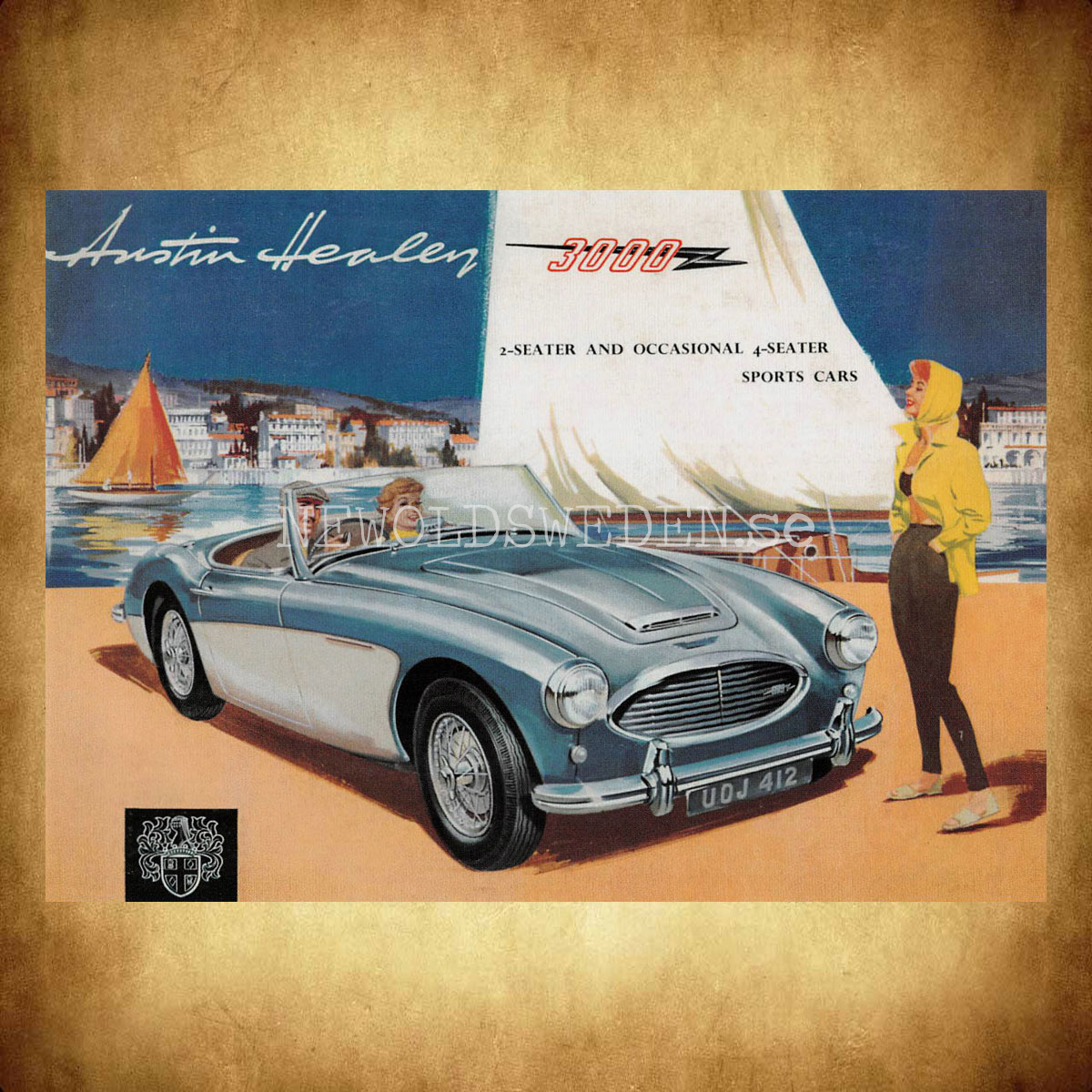 AUSTIN HEALEY 3000 - Vykort A5 - 2