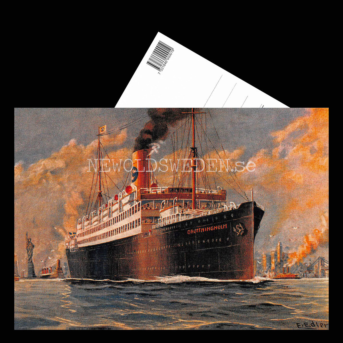 S/S Drottningholm 1905-1955 - Vykort A5 - 3
