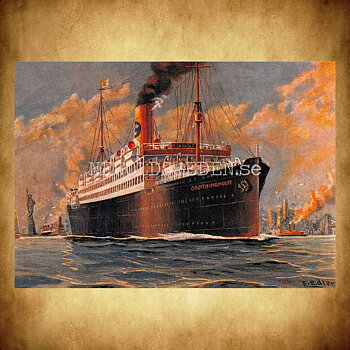 S/S Drottningholm 1905-1955 - Vykort A5