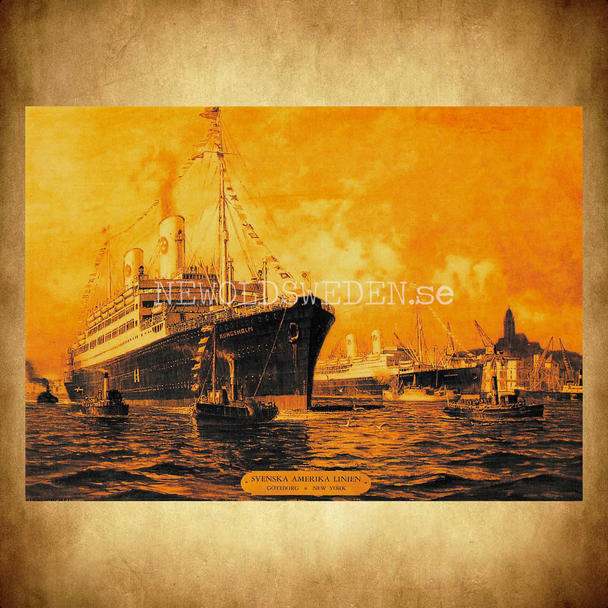 S/S Kungsholm 1928-1965 - Vykort A5 - 2