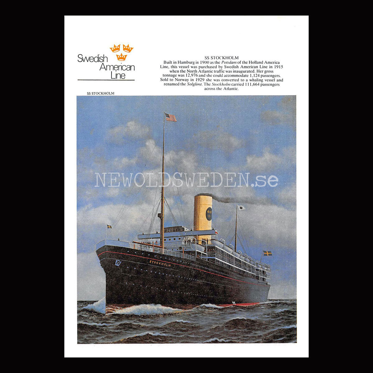 S/S Stockholm 1900-1948 - Vykort A5