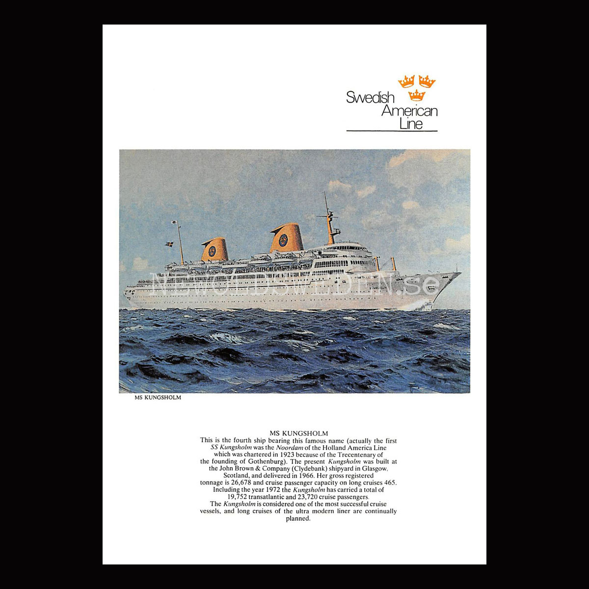 M/S Kungsholm 1953-1985 - Vykort A5