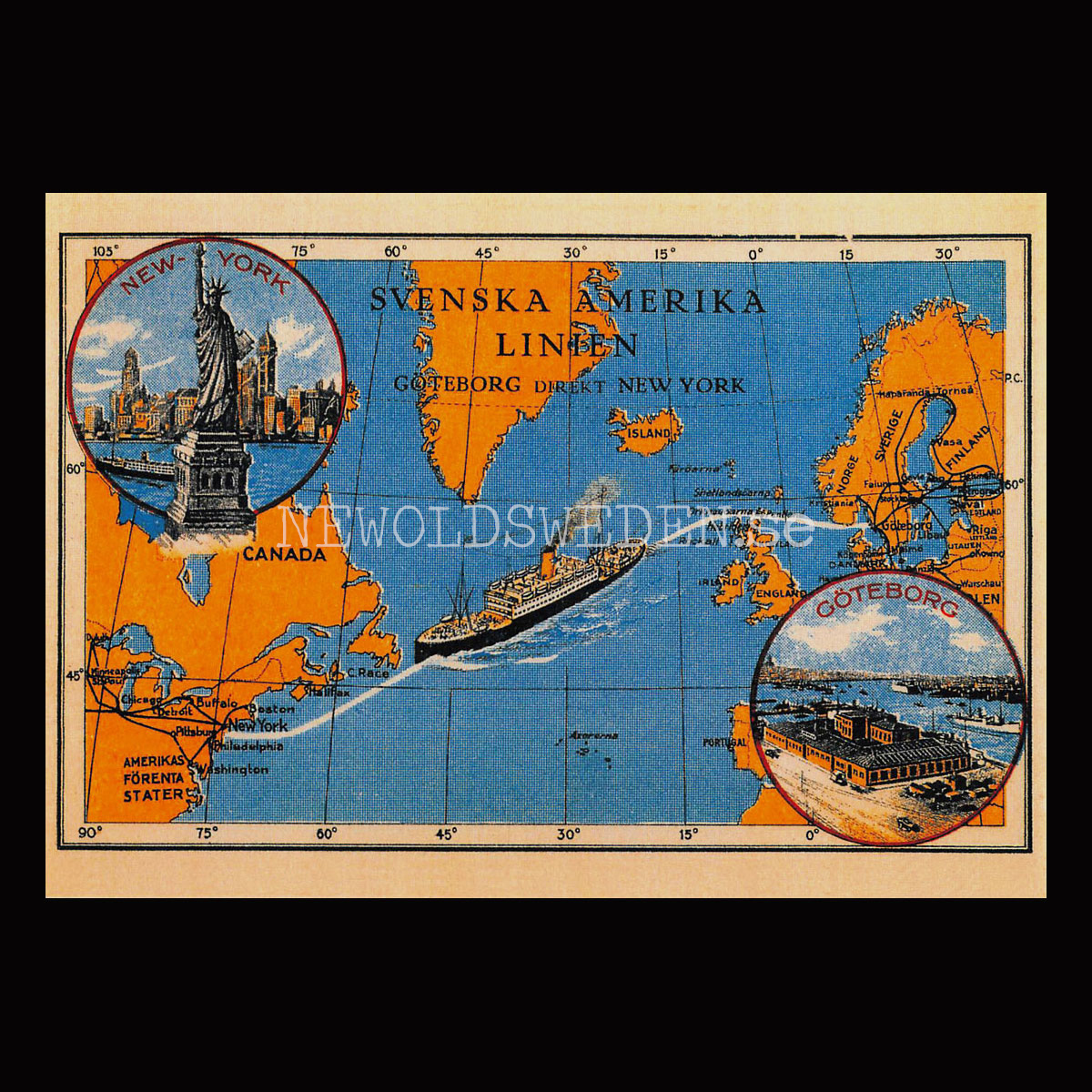 SAL SVENSKA AMERIKA LINIEN - Vykort A5