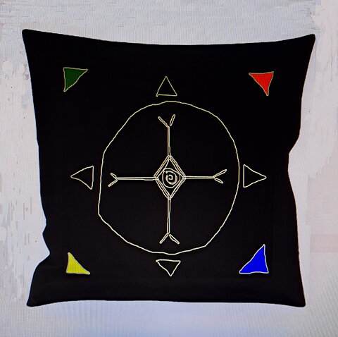 Kuddfodral Sol-Trumma, Sammet, Jokkmokk design ELD