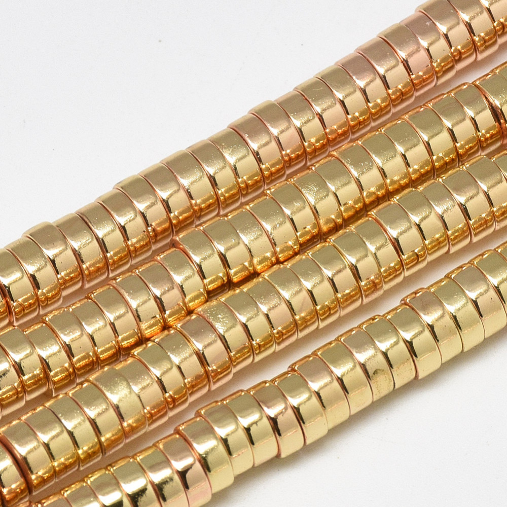 Hematit Heishi ljus guld - 6×2 mm ca 50 st - 2