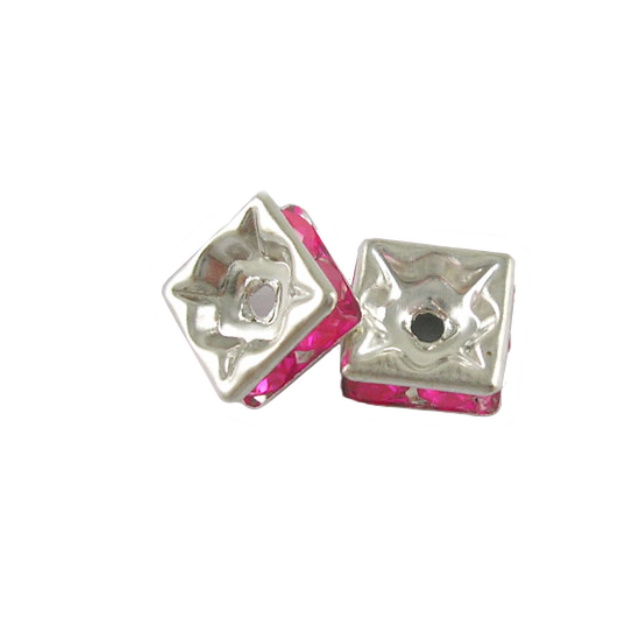 Strass fyrkant cerise 10st