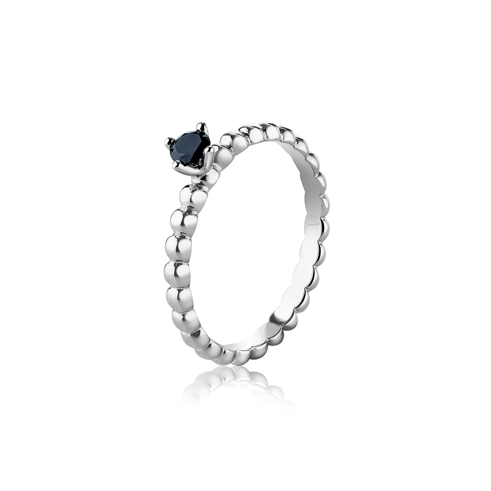 Bubbles-2,5K (svart diamant) Sten: 1×0,15 ct Fattning: FO2 2,9 g