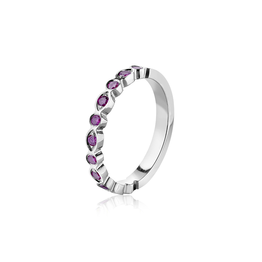 Pauline-2,7K (lila diamanter) Sten: 6×0,03 ct & 5×0,03 ct