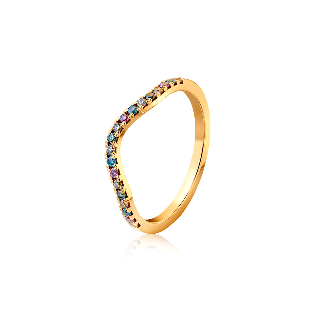 Eira-1,6R (champange, blåa, lila, gula, gröna diamanter) Sten: 4×0,01 ct & 4×0,01 ct & 4×0,01 ct & 4×0,01 ct & 3×0,01 ct  Friform  passande design
