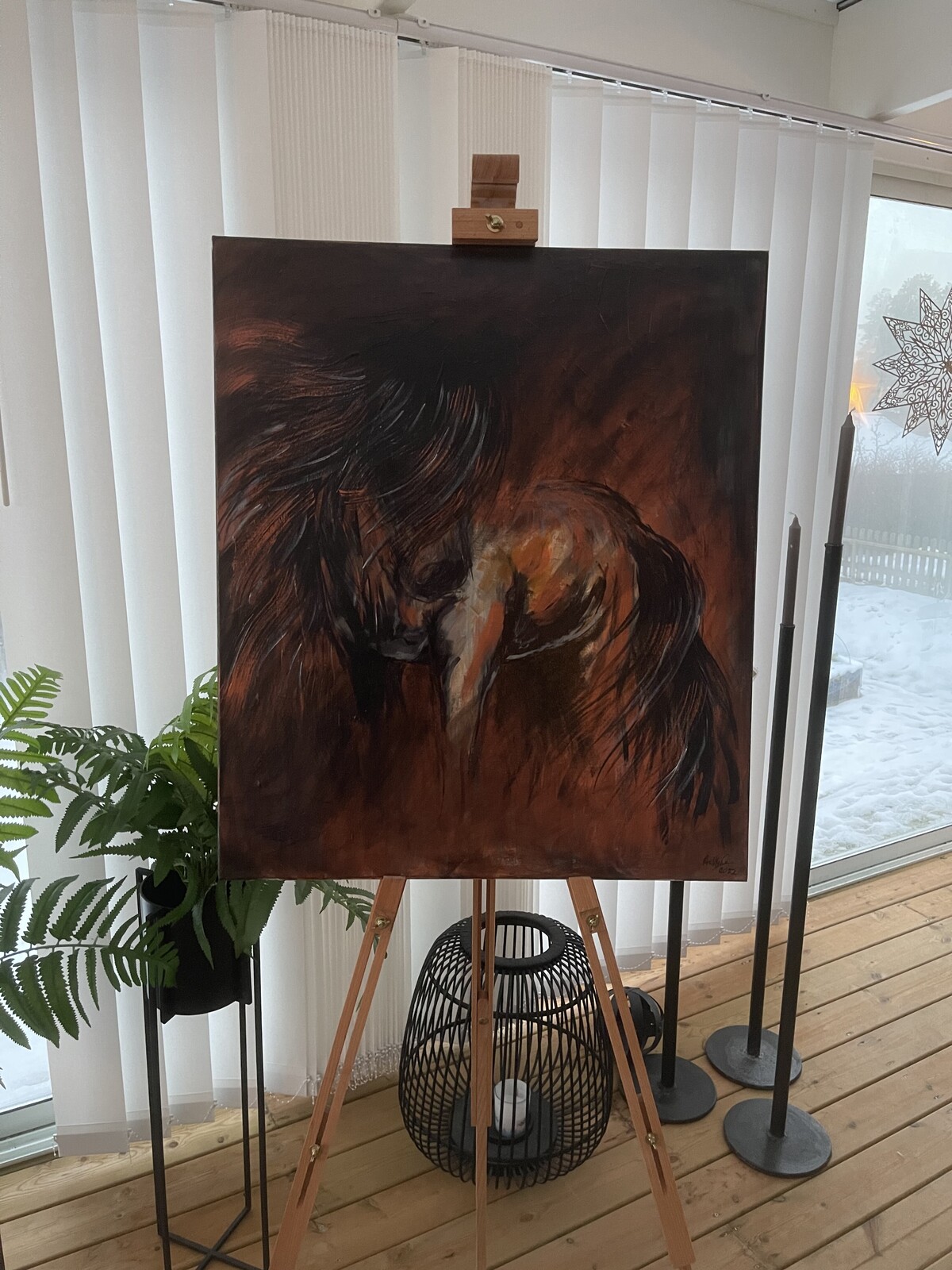 Originalmålning Islandshäst "Fire in my soul"" 60x70 cm - 2