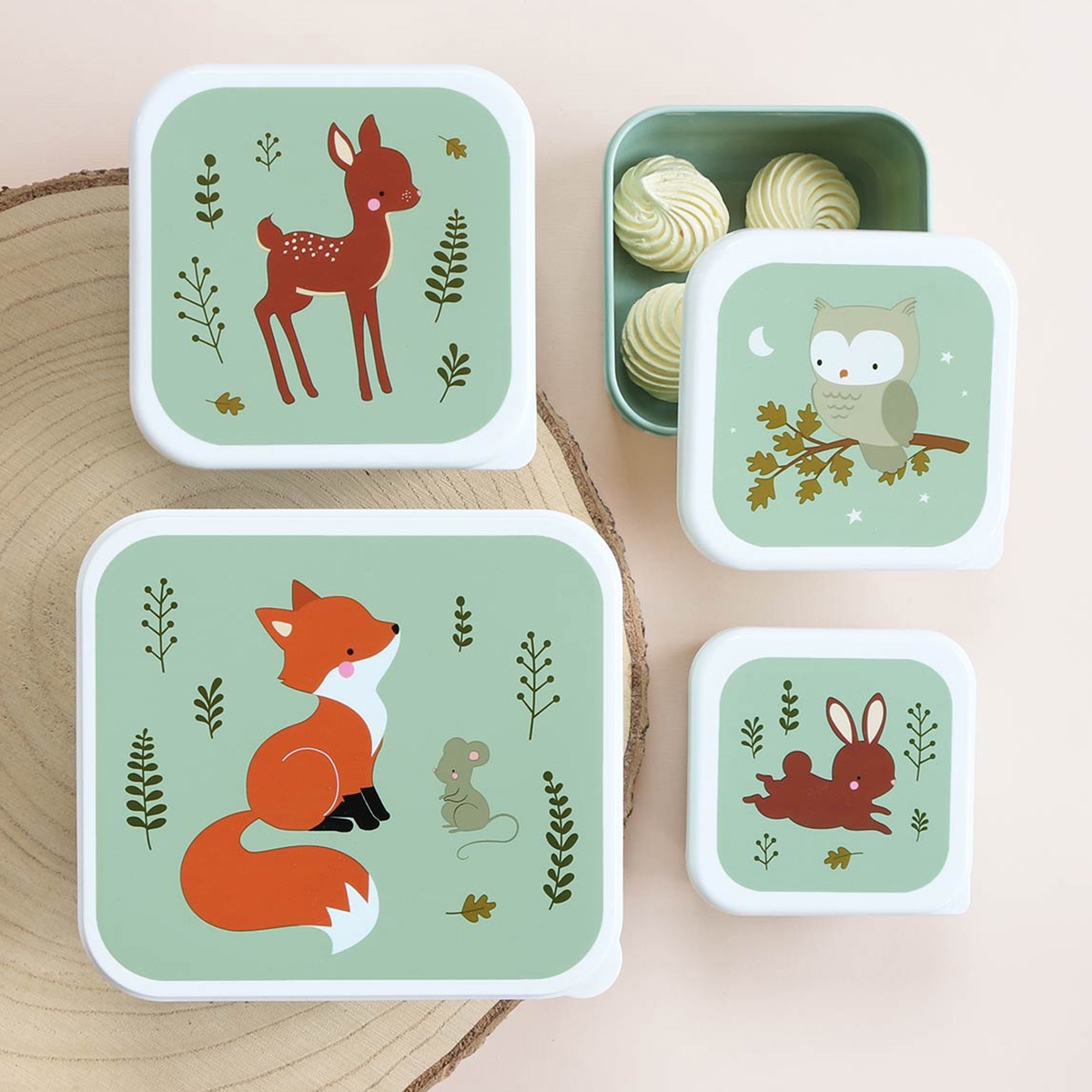 a Little Lovely Company - Lunch & snack box set - Dinosaurs - Little Zebra