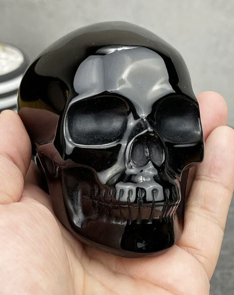 Svart Obsidian Dödskalle - 2