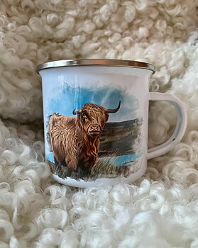 Emaljmugg  Highland Cattle