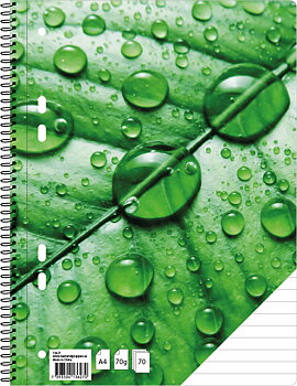Kollegieblock Green Leaf A4 linjerat