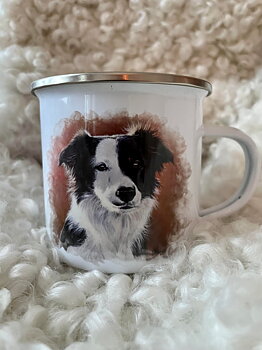 Emaljmugg Border collie