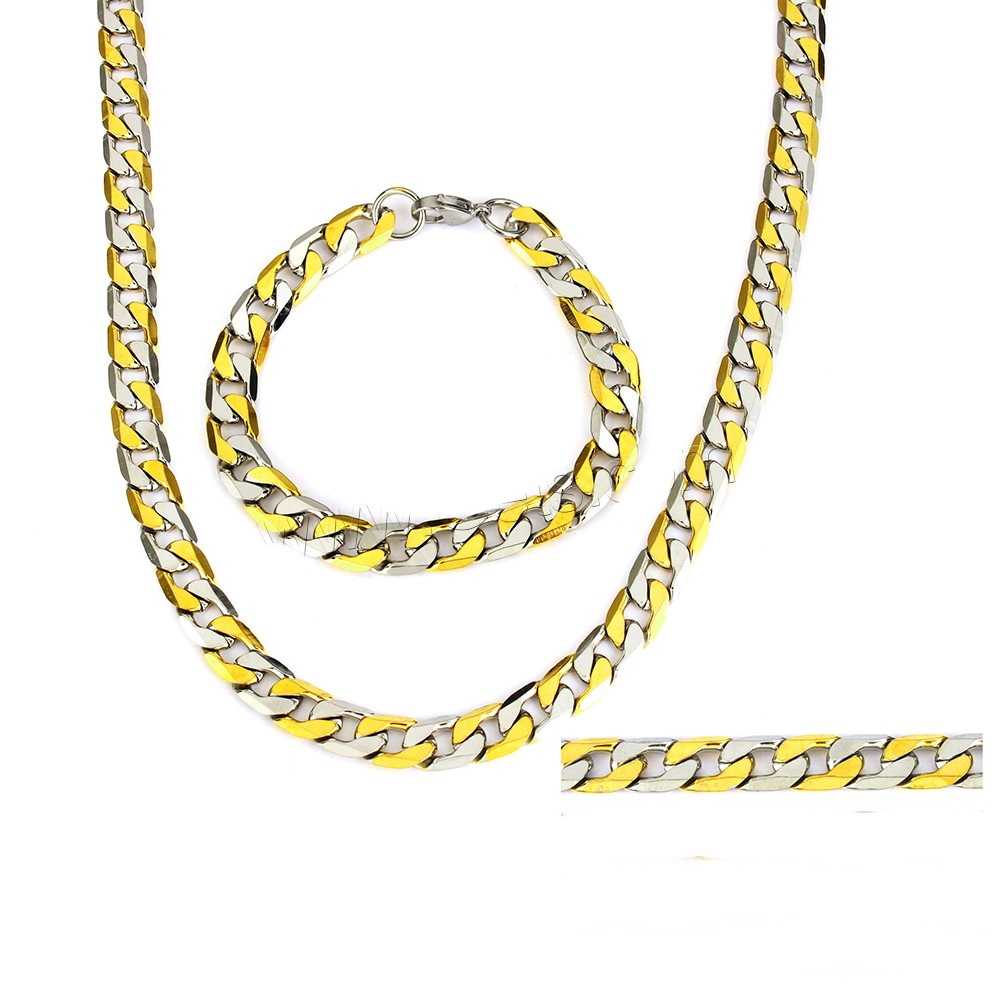 Stainless Steel Necklace + Bracelet 9mm - 2