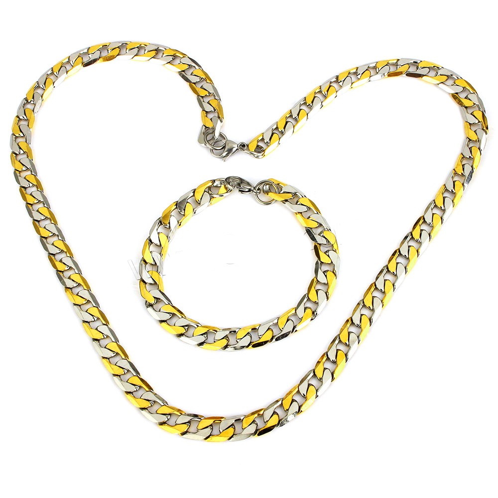 Stainless Steel Necklace + Bracelet 9mm