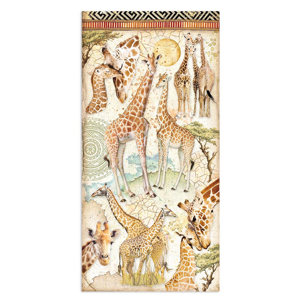 Stamperia - Collectables 10 ark 15x30,5 (6x12) double face - Savana - 10