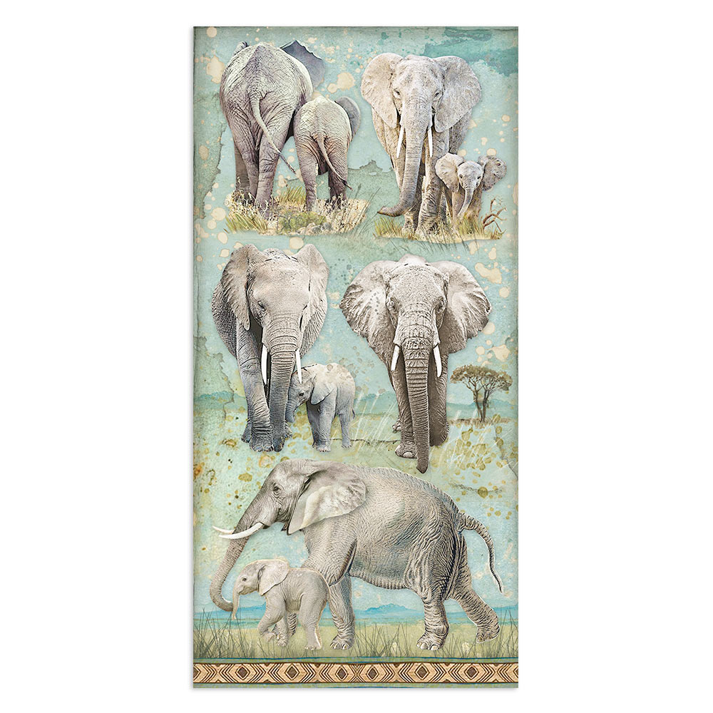 Stamperia - Collectables 10 ark 15x30,5 (6x12) double face - Savana - 4