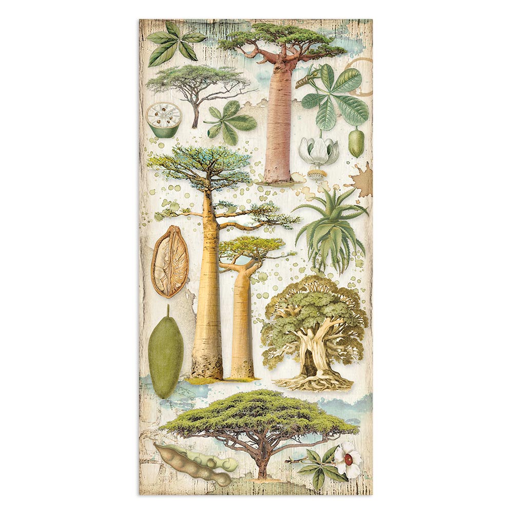 Stamperia - Collectables 10 ark 15x30,5 (6x12) double face - Savana - 13