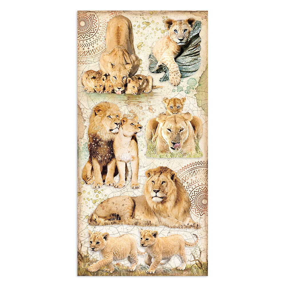 Stamperia - Collectables 10 ark 15x30,5 (6x12) double face - Savana - 3