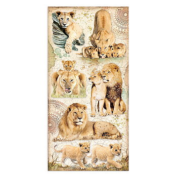 Stamperia - Collectables 10 ark 15x30,5 (6x12) double face - Savana
