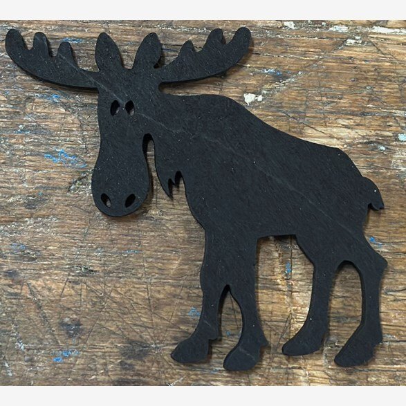 Wooden magnet - Moose, black